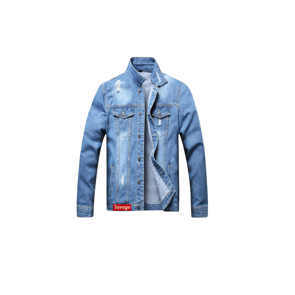 "Savage" Patch Denim Jacket