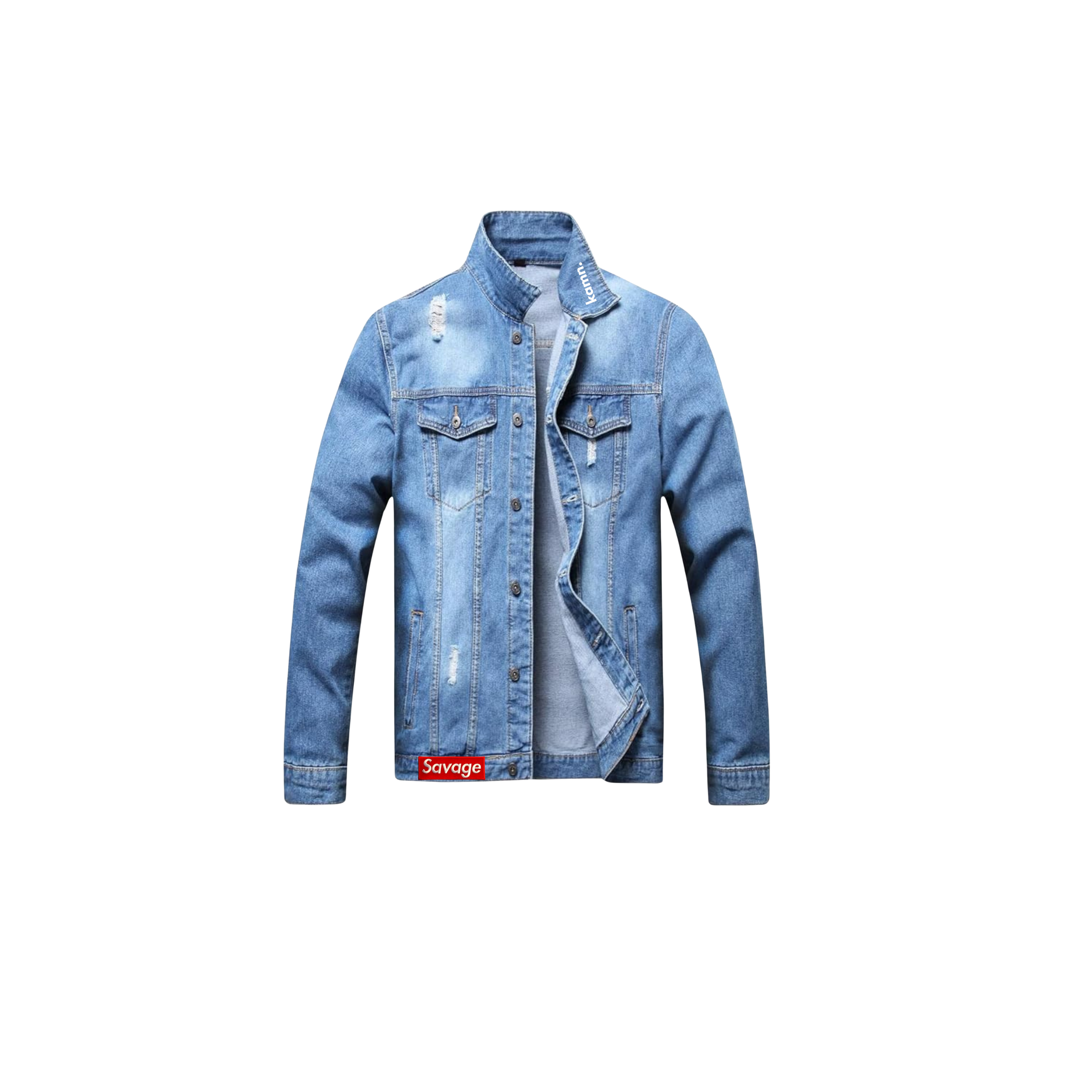"Savage" Patch Denim Jacket
