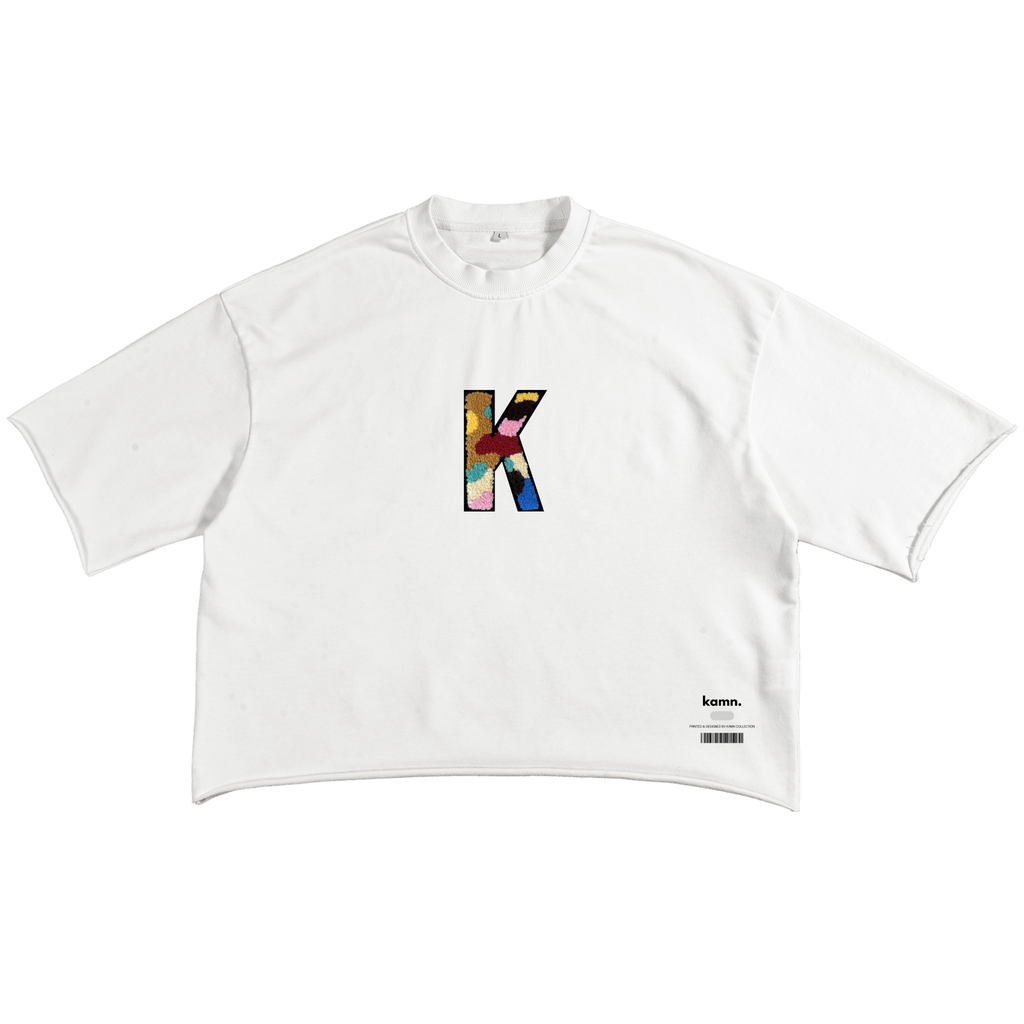 Chenille K Raw Edge Tee