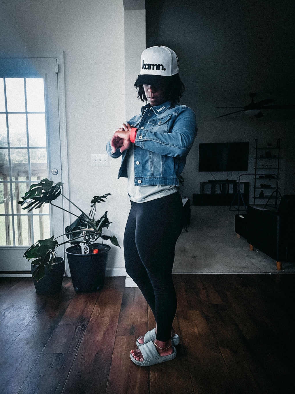 "Savage" Patch Cropped Denim Jacket