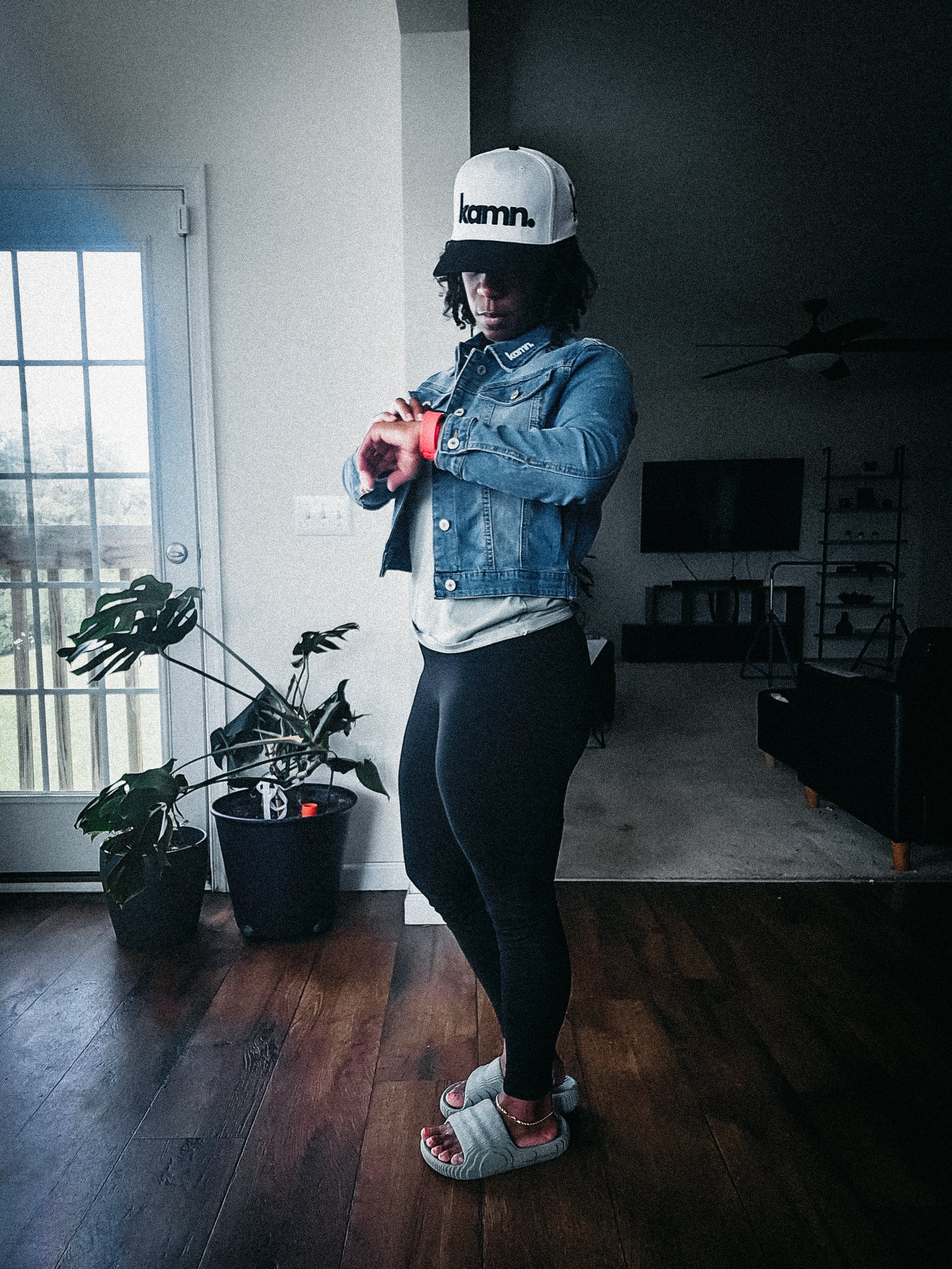 "Savage" Patch Cropped Denim Jacket